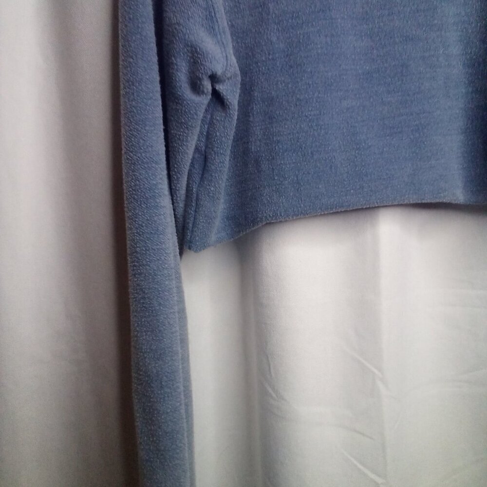 Royce Cropped Sweatshirt S Women Long Sleeve Thumb Holes Blue - Picture 2 of 15